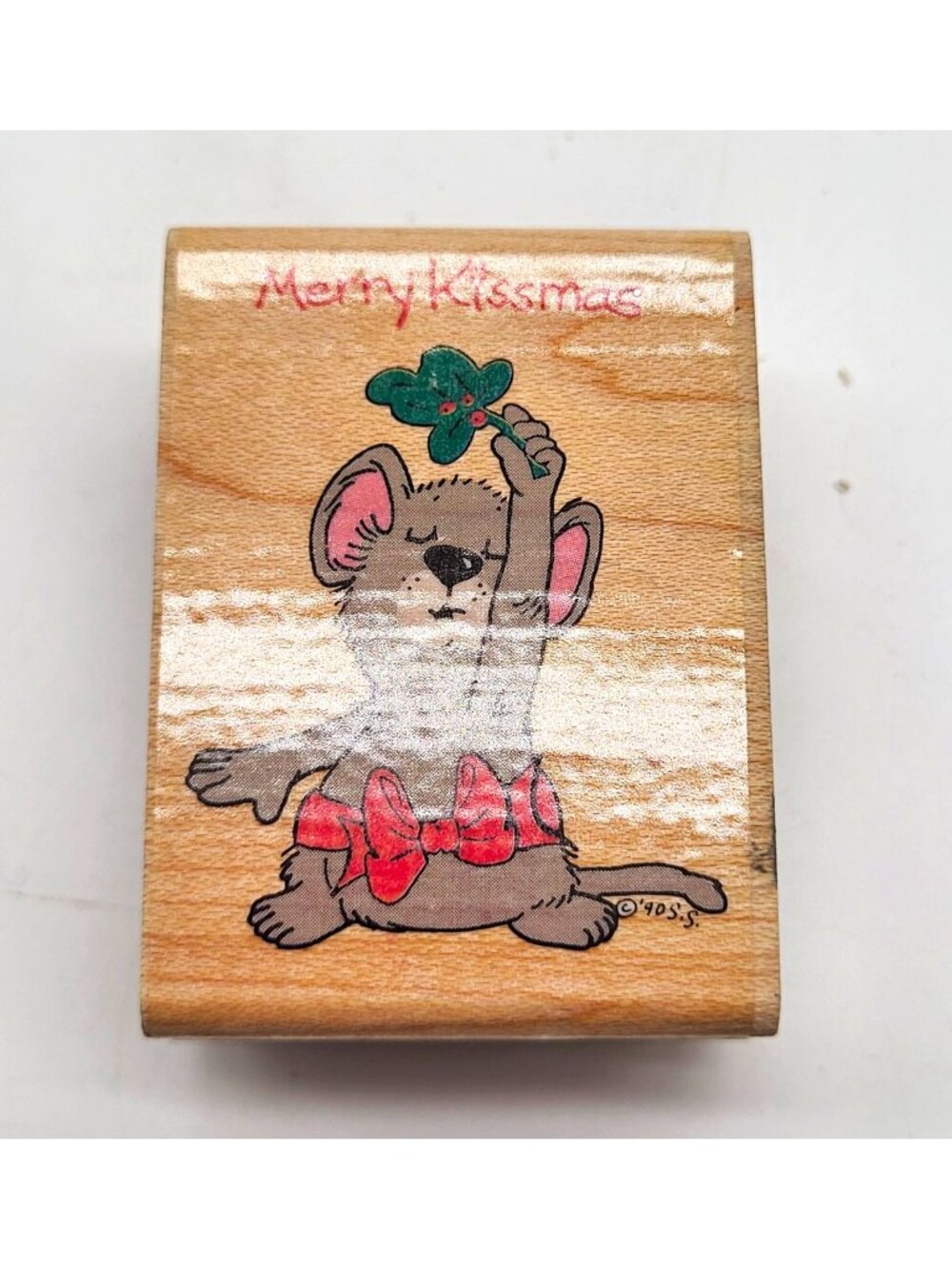 Suzy's Zoo Merry Kissmas Mouse Holidays Wood Mounted Rubber Stamp ITEM #6769